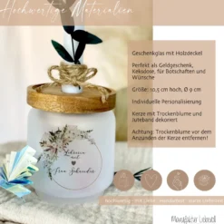 Personalisiertes Glas Geschenk mit Namen für Lehrerin als Abschiedsgeschenk und Dankeschön Abschluss Geschenk Schüler Grundschule Geschenkidee Abschied Danke Geburtstag