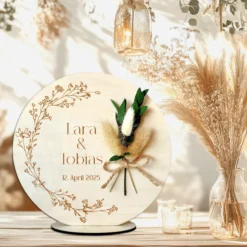 Personalisiertes Hochzeitsgeschenk Geld Geschenk aus Holz zur Hochzeit Geldgeschenk mit Namen u. Datum, Geschenk Hochzeit Tisch Deko Boho