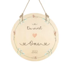 Personalisiertes Holzschild "Ihr werdet Oma & Opa" | Kreative Idee die Schwangerschaft zu verkünden | Originelles Geschenk für werdende Großeltern | 3 Motivvarianten zur Auswahl