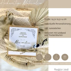 Personalisiertes Jugendweihe Geschenk Geschenkschachtel für Jungen Jugendweihegeschenk individuelles Geldgeschenk inkl. Jutebeutel Geschenkidee Teenager I Manufaktur Liebevoll