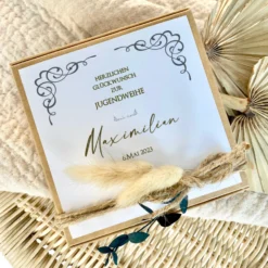 Personalisiertes Jugendweihe Geschenk Geschenkschachtel für Jungen Jugendweihegeschenk individuelles Geldgeschenk inkl. Jutebeutel Geschenkidee Teenager I Manufaktur Liebevoll