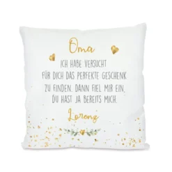 Personalisiertes Kissen mit Spruch "Oma, wir haben versucht..." | Originelles Geschenk für die Oma mit Namen der Enkel | 4 Motivvarianten zur Auswahl