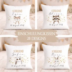 Personalisiertes Kissen zur Einschulung – Schulkind 2026 Geschenk mit Namen