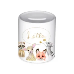 Personalisierte Spardose für Mädchen mit Namen | Schönes Geschenk für Kinder | Niedliches Geldgeschenk u. schöne Geschenkidee | 10 Motive zur Auswahl