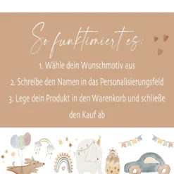 Personalisierte Spardose für Kinder aus Keramik mit Bambusdeckel – mit Namen – 6 Motive