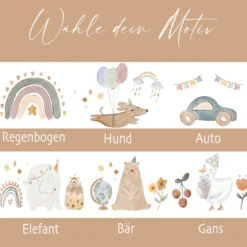 Personalisierte Spardose für Kinder aus Keramik mit Bambusdeckel – mit Namen – 6 Motive