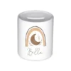 Personalisierte Spardose mit Boho Regenbogen | Geschenk mit Namen für Mädchen und Jungen