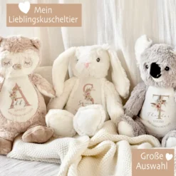 Personalisiertes Plüschtier Namen Datum Spruch Baby Geschenk Geburt Taufe Geburtstag
