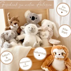 Personalisiertes Plüschtier Namen Datum Spruch Baby Geschenk Geburt Taufe Geburtstag