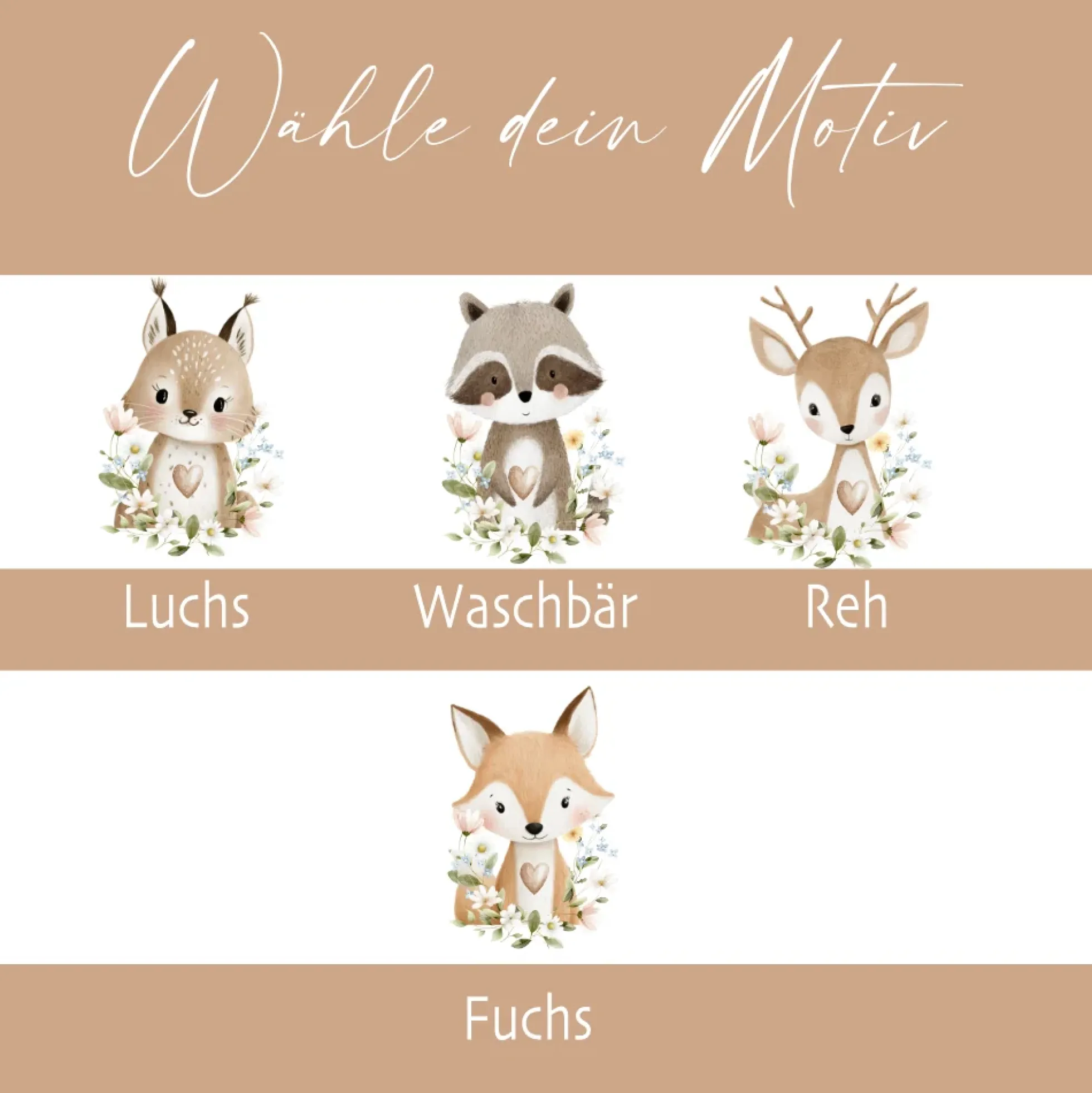 Personalisierte Stoff Schultüte mit Namen – Süße Waldtiere Motive & Boho-Details – Handgemacht zur Einschulung