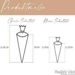 Personalisierte Stoff Schultüte mit Namen – Süße Waldtiere Motive & Boho-Details – Handgemacht zur Einschulung