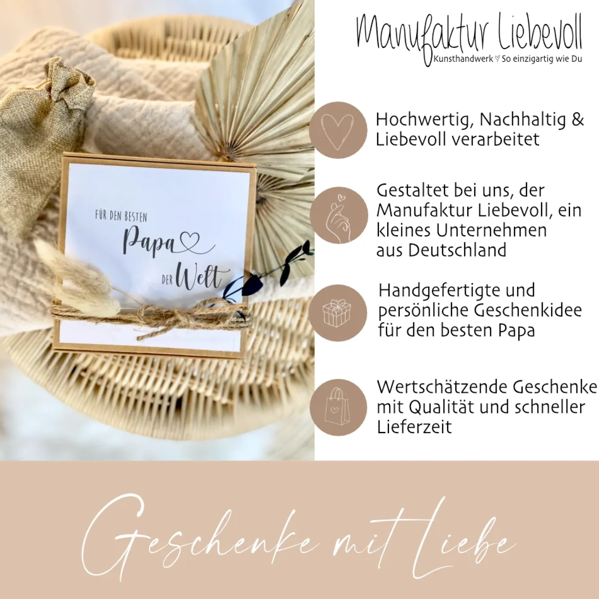 Personalisiertes Vatertagsgeschenk von Tochter Sohn Kindern mit Spruch, Papa Geschenkschachtel zum Geburtstag Geburtstagsgeschenk für Väter