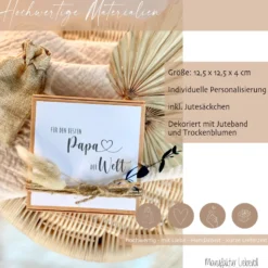 Personalisiertes Vatertagsgeschenk von Tochter Sohn Kindern mit Spruch, Papa Geschenkschachtel zum Geburtstag Geburtstagsgeschenk für Väter