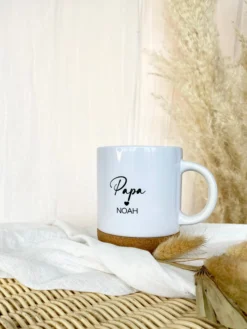 Personalisierte Tasse aus Keramik und Kork für den Sohn und die ganze Familie, 7 Varianten zur Auswahl