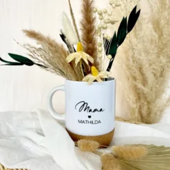 Personalisierte Tasse aus Keramik und Kork für den Opa und die ganze Familie, 7 Varianten zur Auswahl