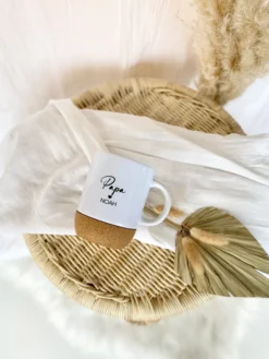 Personalisierte Tasse aus Keramik und Kork für den Opa und die ganze Familie, 7 Varianten zur Auswahl