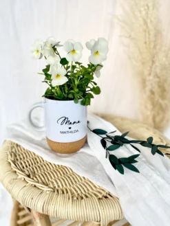 Personalisierte Tasse aus Keramik und Kork für die Mama und ganze Familie, 7 Varianten zur Auswahl