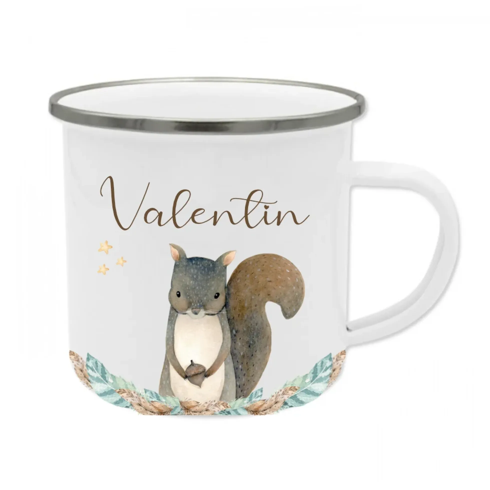 Personalisierte Tasse Bär mit Namen des Kindes | Emaille Trinkbecher für Mädchen u. Jungen I Tolle Kindertasse als besonderes Geschenk | 7 Motivvarianten zur Auswahl