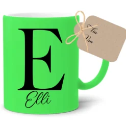 Personalisierte Tasse mit Namen und Buchstaben | 4 Tassenfarben zur Auswahl