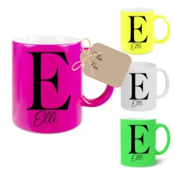 Personalisierte Tasse mit Namen und Buchstaben | 4 Tassenfarben zur Auswahl