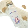Personalisierte Trinkflasche "Elfe" für Mädchen mit Namen | Weiße Thermosflasche aus Edelstahl mit Bambusdeckel für Kinder Teenager Schule Kita 500ml