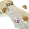 Personalisierte Trinkflasche "Vogel" für Mädchen mit Namen | retro Thermosflasche aus Edelstahl mit Bambusdeckel für Kinder Teenager Schule Kita 500ml