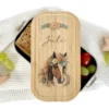 Pferde Brotdose wählbar in Edelstahl mit Bambusdeckel und Namen für Mädchen | Brotbox mit Pony | Personalisiertes Geschenk für Kinder + Pony Stoff Schultüte für Mädchen graue Zuckertüte Pferd Boho Name personalisiert Einschulungstüte Datum Blumen 70 cm