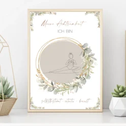 Poster "Meine Achtsamkeit" | Geschenk für Frauen zum Ausdrucken | Achtsamkeit und Selbstliebe | Druckbare Kunst: Selbstfürsorge, Positive Affirmation, Meditation, Yoga