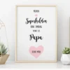 Poster mit Spruch "Meinen Superhelden ohne Umhang nenne ich Papa" | Personalisiertes Geschenk für Väter