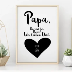 Poster mit Spruch "Papa, du bist der Beste! Wir lieben Dich" | Personalisiertes Geschenk für Väter | Besondere Geschenkidee zum Geburtstag und zum Vatertag
