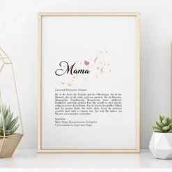 Poster "Oma" mit Definition | Besonderes Geschenk für Großmütter | 9 Motivvarianten zur Auswahl