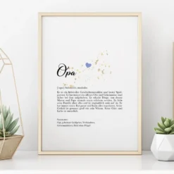 Poster "Opa" mit Definition | Besonderes Geschenk für Großväter | 9 Motivvarianten zur Auswahl