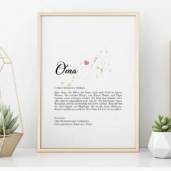 Poster "Opa" mit Definition | Besonderes Geschenk für Großväter | 9 Motivvarianten zur Auswahl