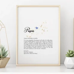 Poster "Papa" mit Definition | Besonderes Geschenk für Väter | 9 Motivvarianten zur Auswahl