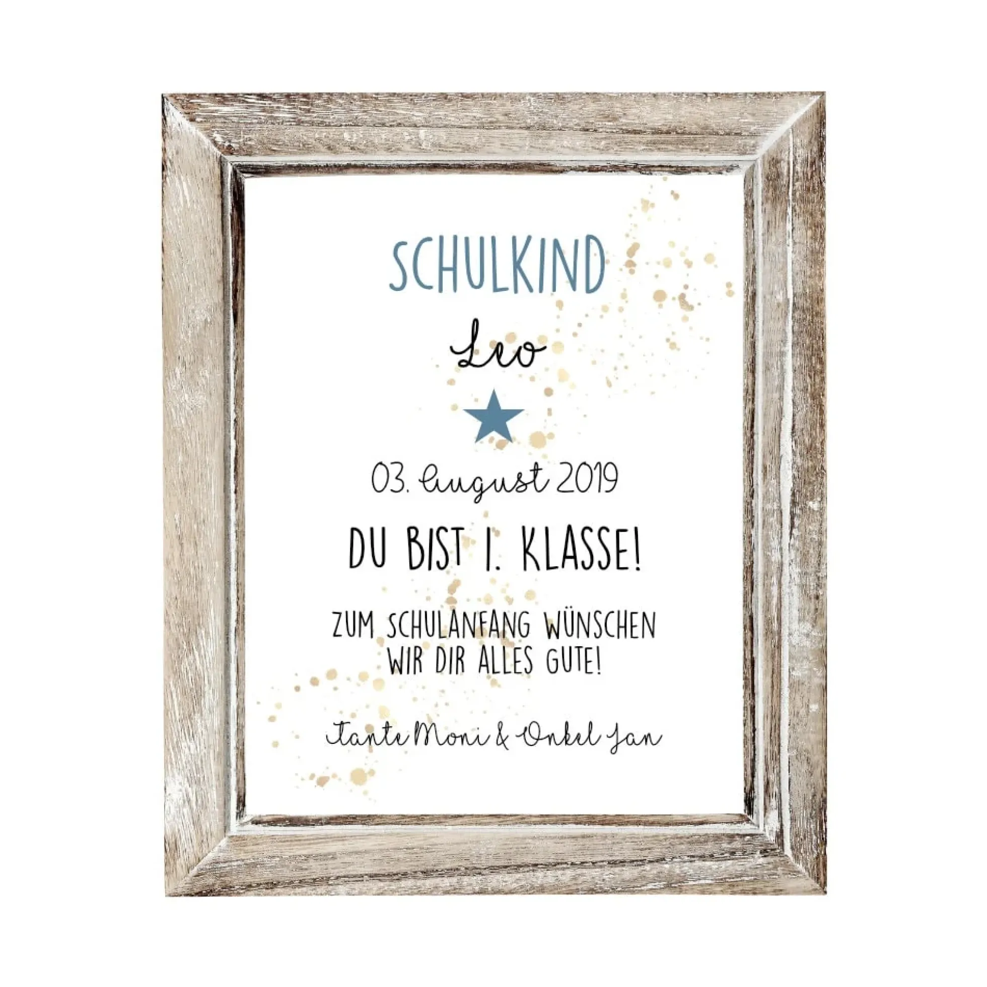 Poster zur Einschulung | Personalisierte Geschenkidee für den Erstklässler | Geschenk mit Name des Schulkindes, Einschulungsdatum und Glückwünsche | 2 Motivvarianten zur Auswahl
