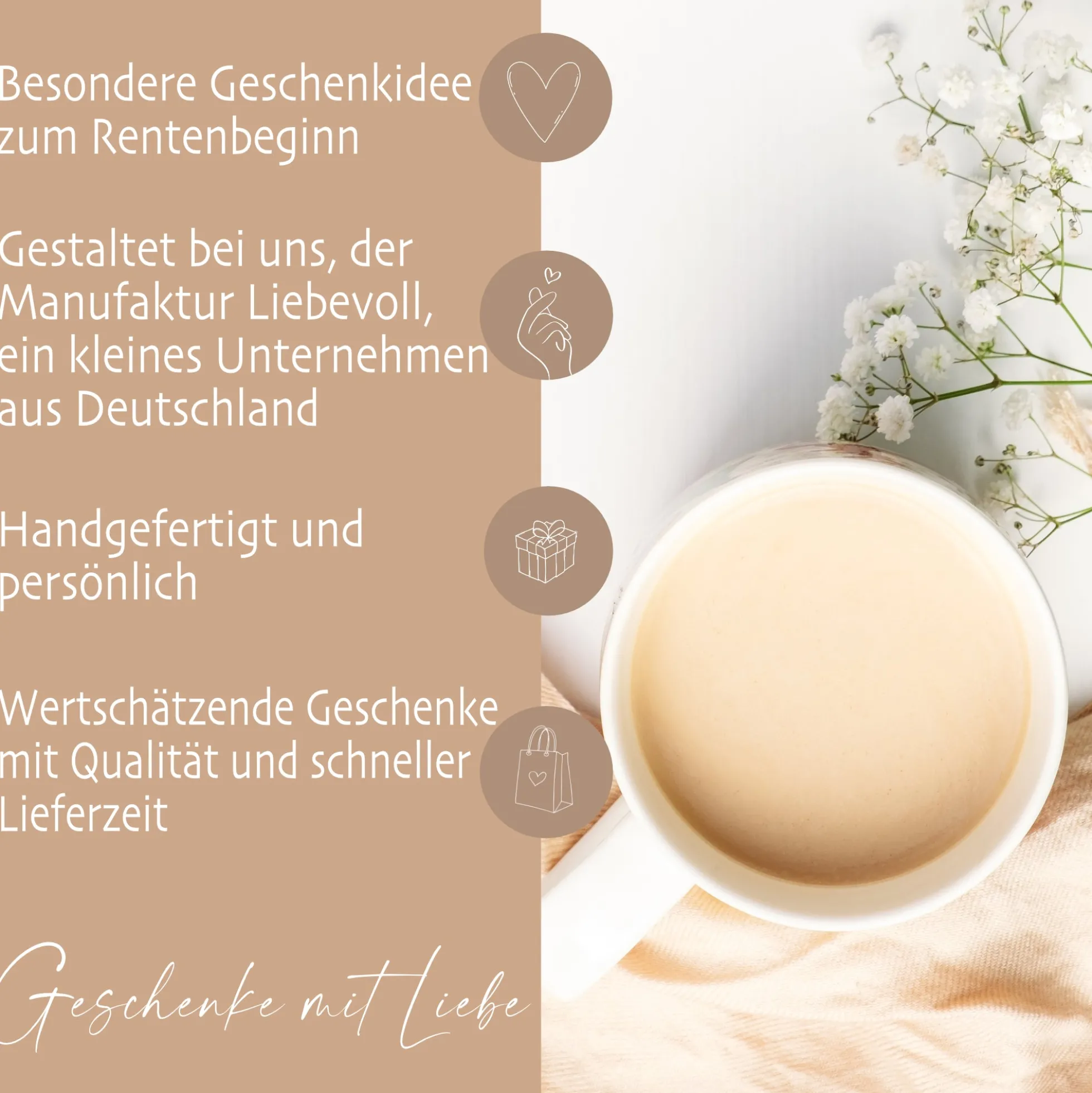 Rente Geschenk Frau Tasse personalisiert Ruhestand Abschiedsgeschenk | 2 Motivvarianten zur Auswahl