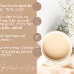Rente Geschenk Mann Tasse personalisiert Ruhestand Abschiedsgeschenk | 2 Motivvarianten zur Auswahl
