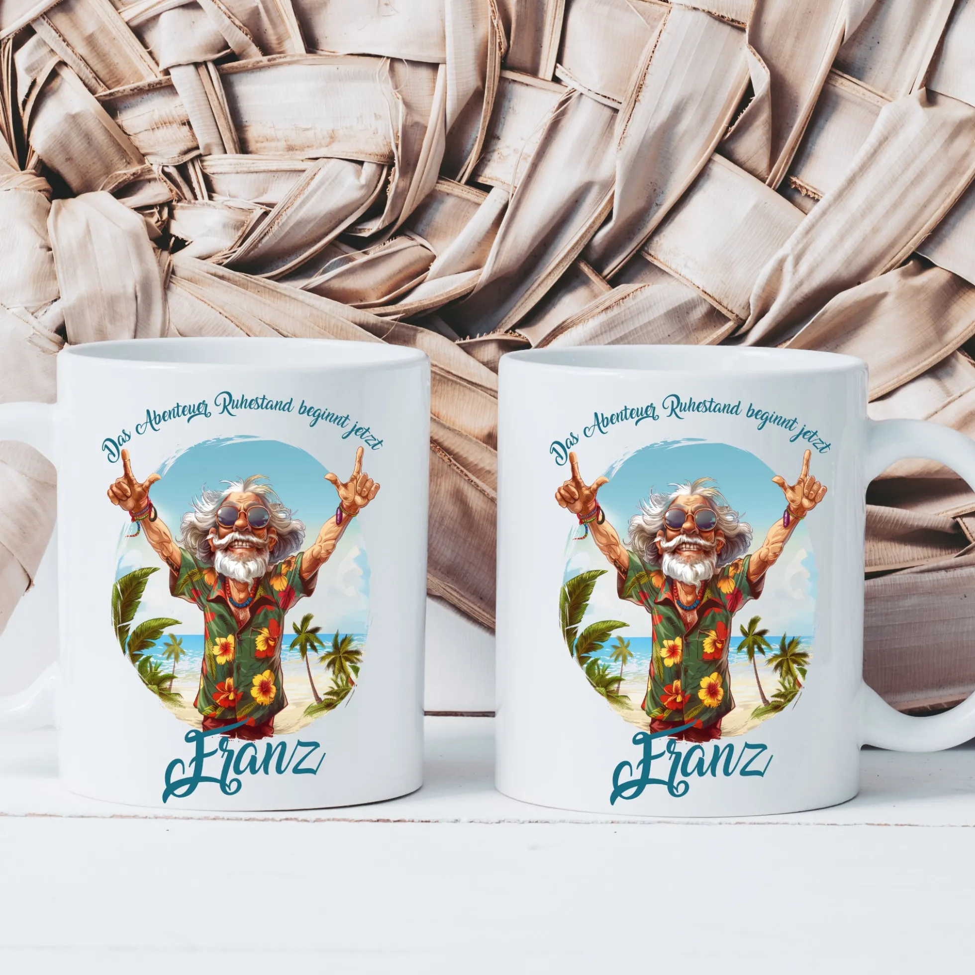 Rente Geschenk Mann Tasse personalisiert Ruhestand Abschiedsgeschenk | 2 Motivvarianten zur Auswahl