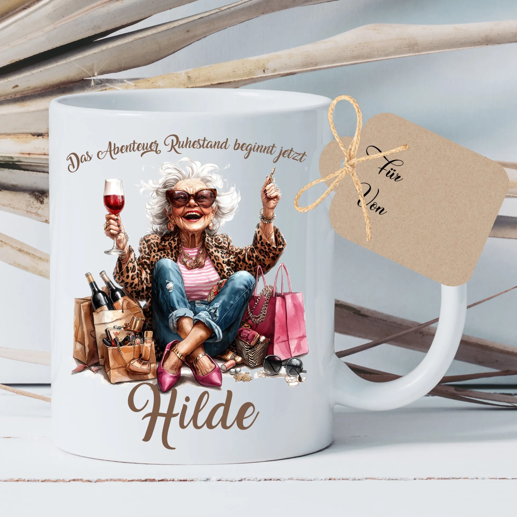 Rente Geschenk Mann Tasse personalisiert Ruhestand Abschiedsgeschenk | 2 Motivvarianten zur Auswahl