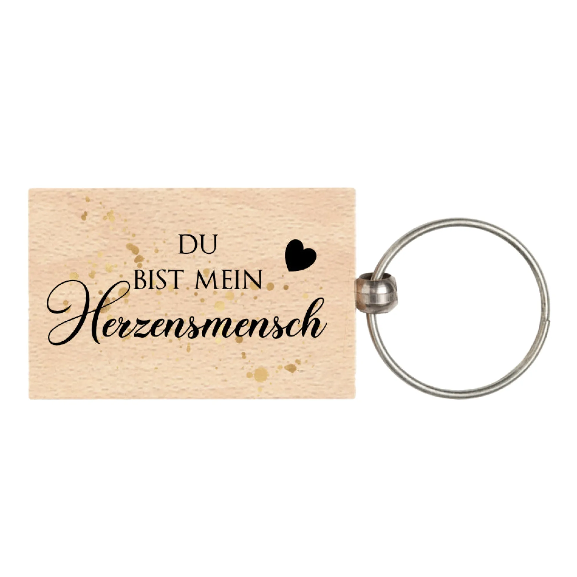 Schlüsselanhänger aus Holz "Du bist mein Herzensmensch" | Geschenk für Paare, Freunde und Lieblingsmenschen