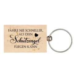 Schlüsselanhänger aus Holz "Schutzengel" | Besonderes Geschenk zum Führerschein u. die Fahrerlaubnis