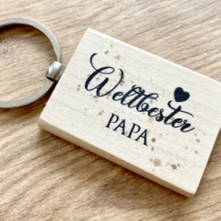 Schlüsselanhänger aus Holz "Weltbester Papa" | Nachhaltiges Geschenk für Väter