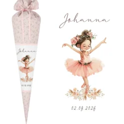 Schultüte Mädchen Personalisiert Schultüte Stoff Ballett Zuckertüte Mädchen Schultüte Ballerina Einschulung Stoff Tänzerin Schultüte
