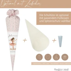 Schultüte Mädchen Personalisiert Schultüte Stoff Ballett Zuckertüte Mädchen Schultüte Ballerina Einschulung Stoff Tänzerin Schultüte