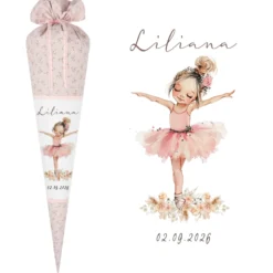 Schultüte Mädchen Personalisiert Schultüte Stoff Ballett Zuckertüte Mädchen Schultüte Tänzerin Einschulung Stoff Ballerina Schultüte