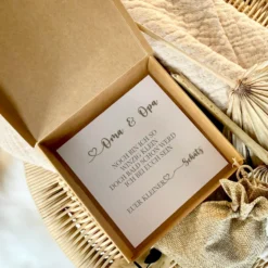 Schwangerschaft verkünden, Geschenkschachtel für Papa Oma Tante Onkel Opa, Geschenkbox mit Karte und Spruch zur Schwangerschaftsverkündung