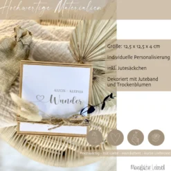 Schwangerschaft verkünden, Geschenkschachtel für Papa Oma Tante Onkel Opa, Geschenkbox mit Karte und Spruch zur Schwangerschaftsverkündung