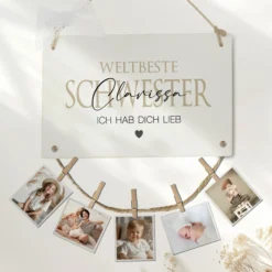 Schwester Geschenk Geburtstag Bruder Geburtstagsgeschenk Namen Fotogeschenk personalisiert