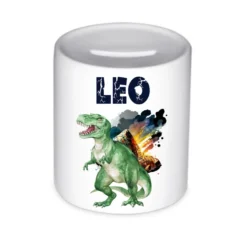 Spardose "Dino" mit Namen für Jungen | Geld Geschenk für Kinder | Personalisiertes Geldgeschenk T-Rex Spardose I Babygeschenk Jungen
