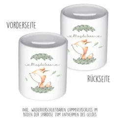 Spardose für Kinder mit Namen | Personalisiertes Geschenk für Mädchen u. Jungen | Originelles Geldgeschenk u. handgefertigte Geschenkidee | 10 Motive zur Auswahl